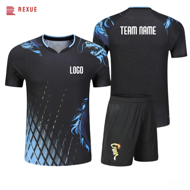 Table Tennis Outfit - Print Badminton Tennis T-shirt for Men